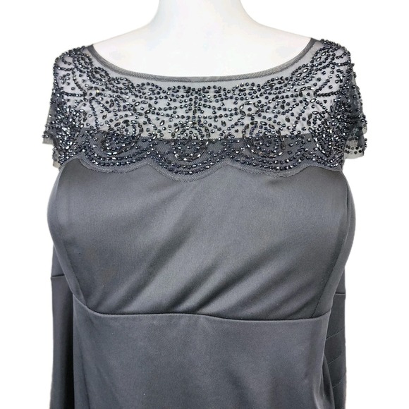 Onyx Nite Cocktail Dress Womens 22W Black Beaded Stretch Party Gala Occasion VTG - Picture 3 of 12